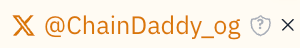 An unverified X link — a shield-question badge until you verify it