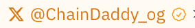 A verified social link on a token page — the handle carries a check badge once verified